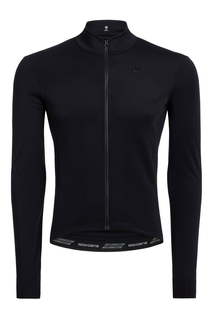 Men's SilverLine Thermal Long Sleeve Jersey by Giordana Cycling, BLACK, Made in Italy