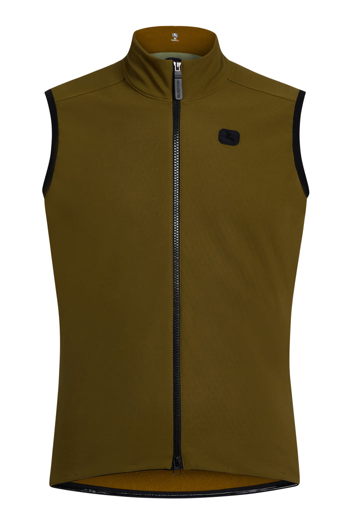 Men's SilverLine Thermal Vest by Giordana Cycling, ARMADILLO/BRONZE YELLOW, Made in Italy