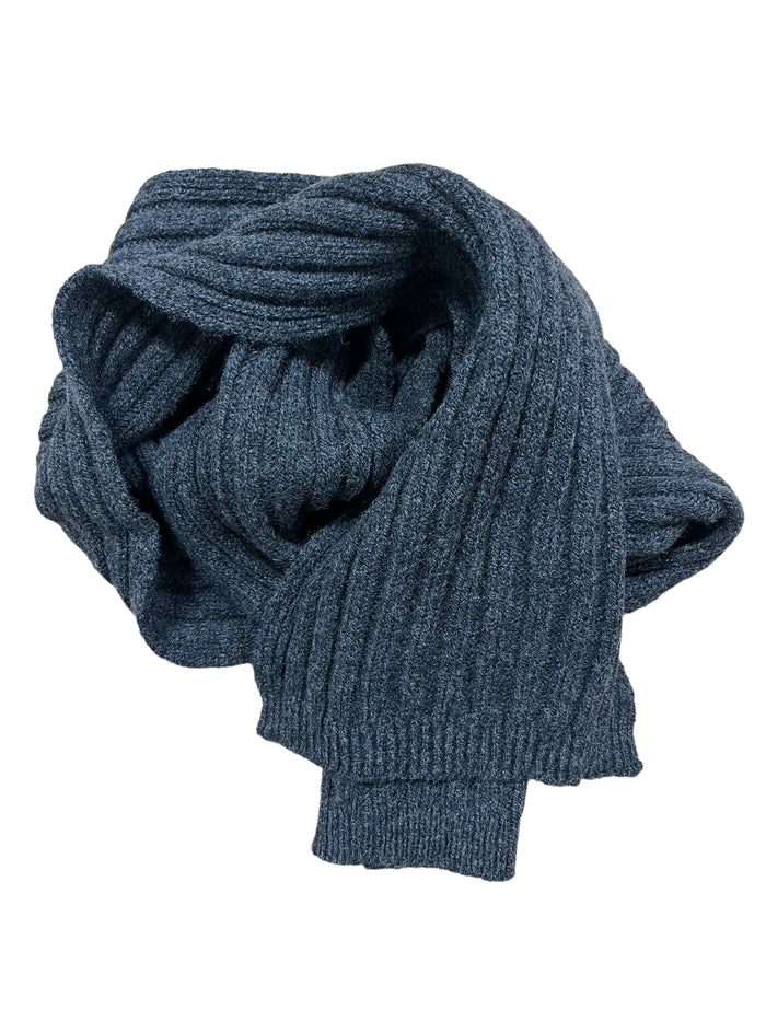 Merino and Cashmere Mens Ribbed Scarf