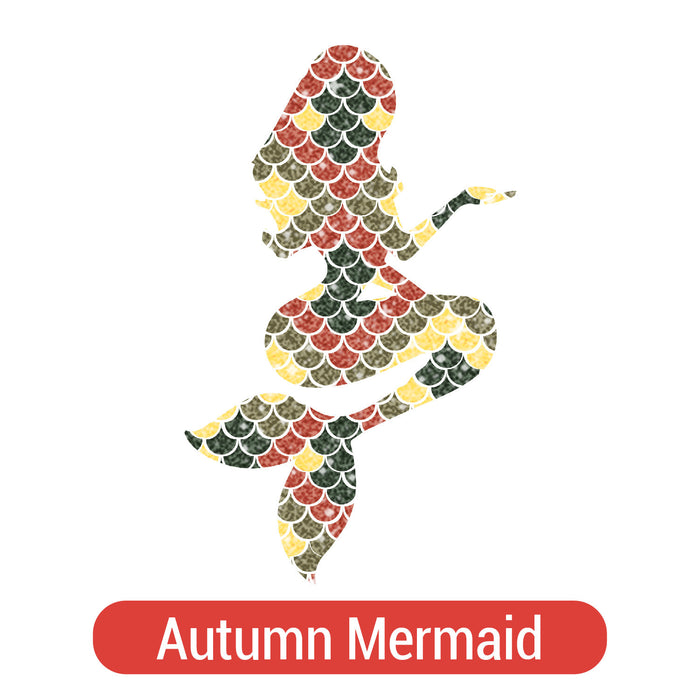 Mermaid Silhouette Theme PAC Glitter HTV - 14 patterns (8")