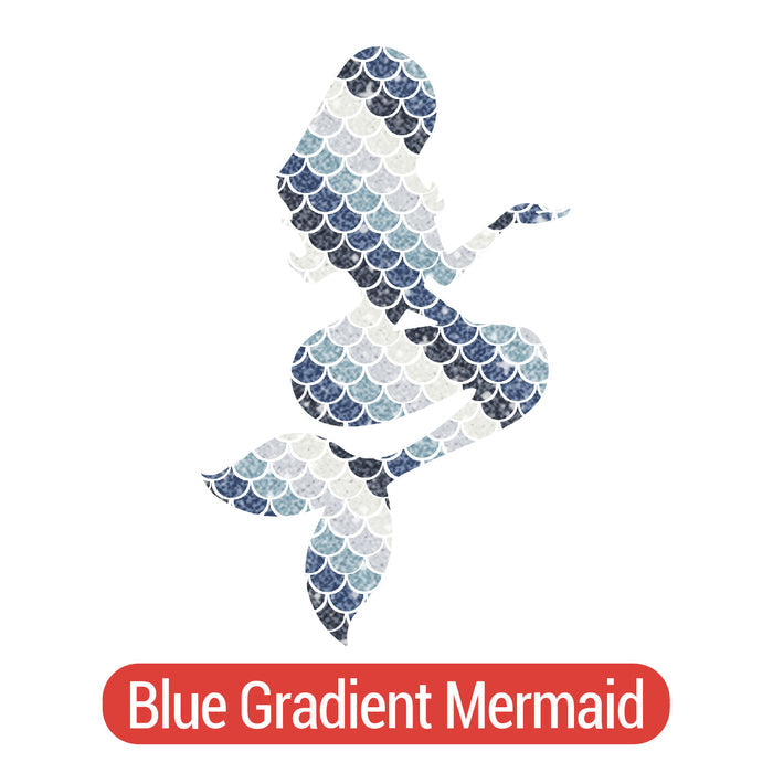 Mermaid Silhouette Theme PAC Glitter HTV - 14 patterns (8")