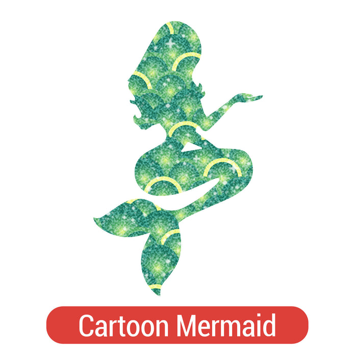 Mermaid Silhouette Theme PAC Glitter HTV - 14 patterns (8")