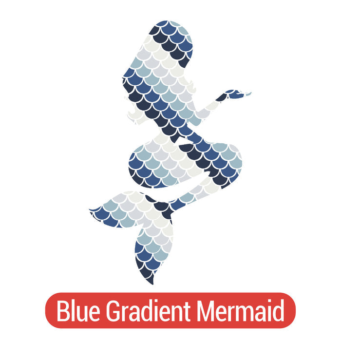 Mermaid Silhouette Theme PAC HTV - 14 patterns (8")