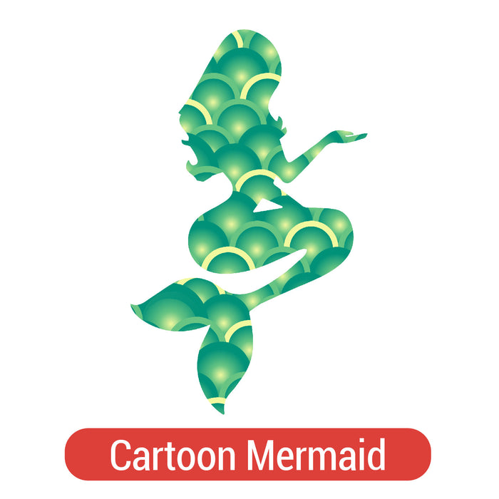 Mermaid Silhouette Theme PAC HTV - 14 patterns (8")