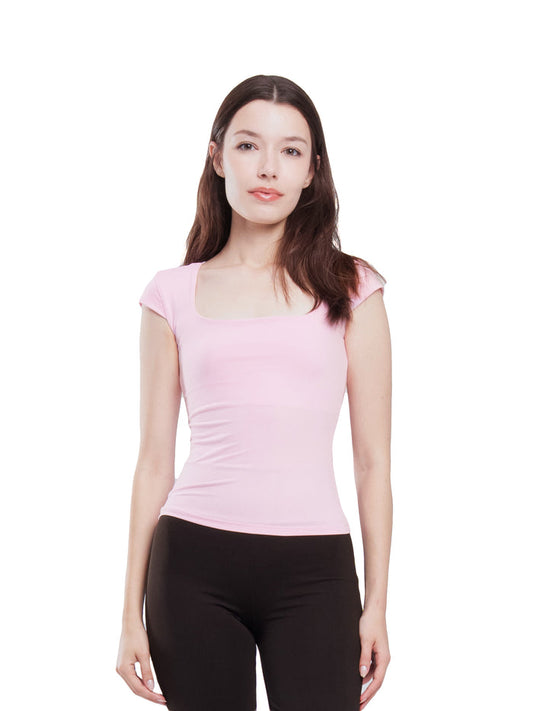 MICROFIBER SQUARE NECK TOP