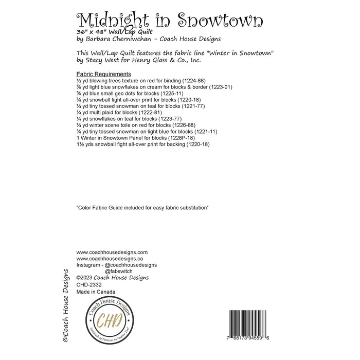 Midnight in Snowtown Quilt Pattern