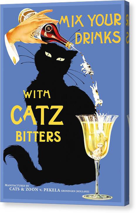 Mix Your Drinks with Catz Bitters - Canvas Print