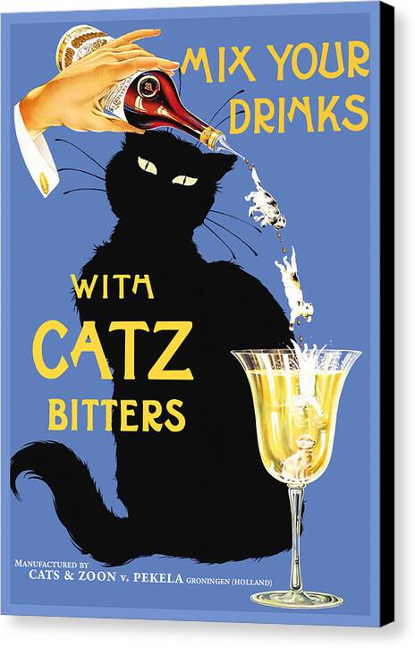 Mix Your Drinks with Catz Bitters - Canvas Print