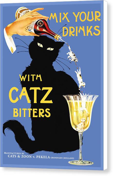 Mix Your Drinks with Catz Bitters - Canvas Print