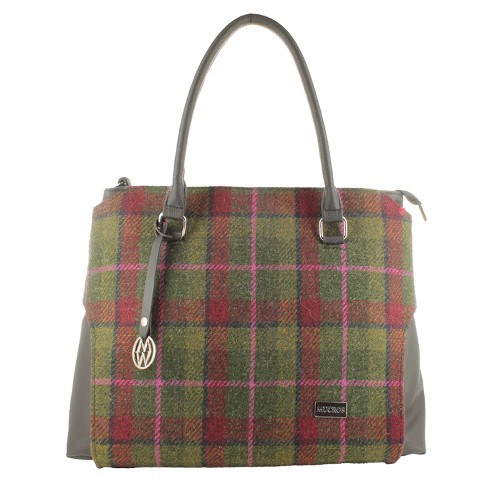 Green and Red with Pink Check - Mucros Weavers