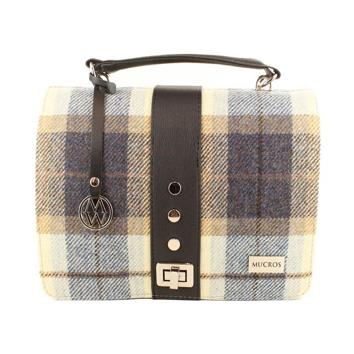 Mucros Black and Grey Plaid with Tan - Mucros Weavers