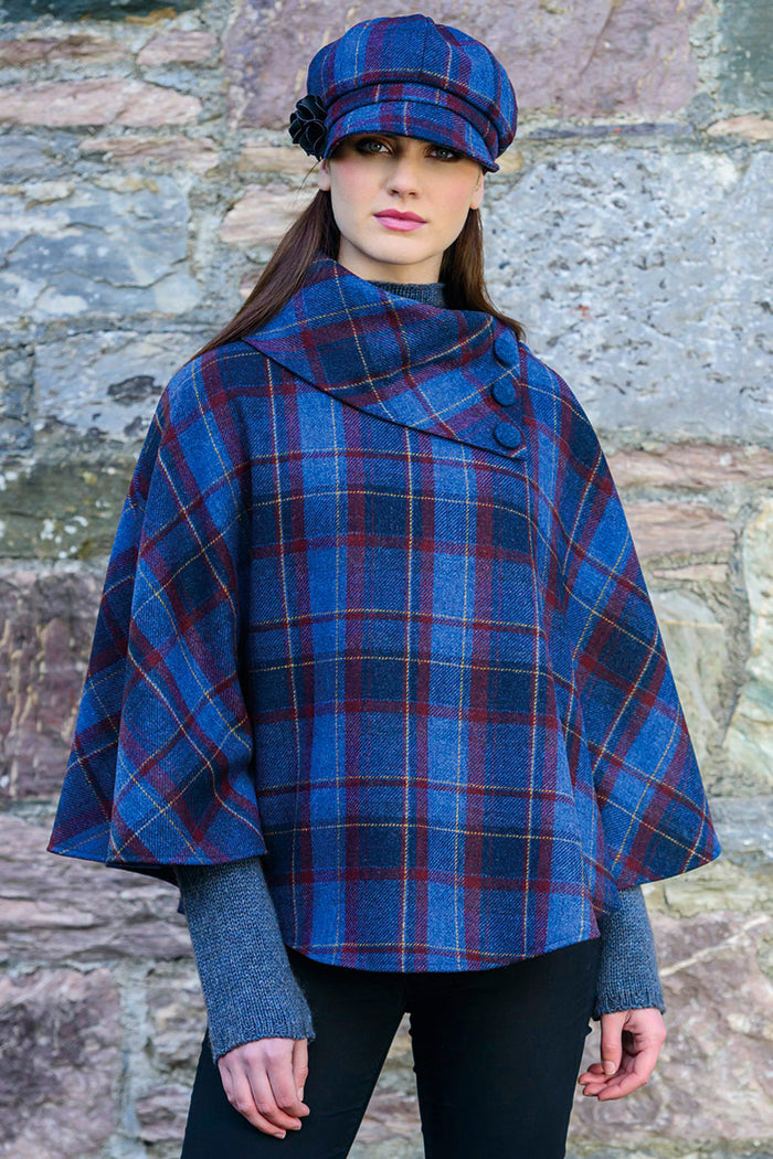 Mucros Bright Navy Plaid with Red
