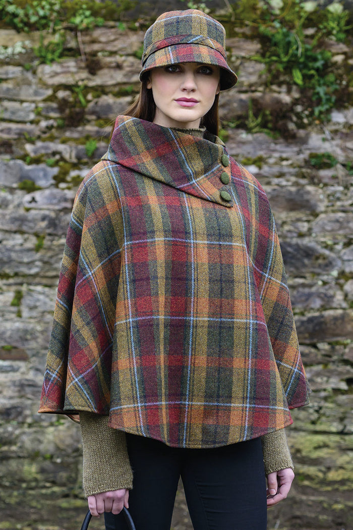 Autumn and Rust Checks with Pale Blue - Mucros Weavers