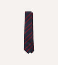 Navy and Red Double Stripe Repp Silk Tipped Tie