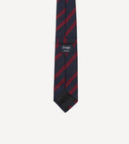 Navy and Red Double Stripe Repp Silk Tipped Tie