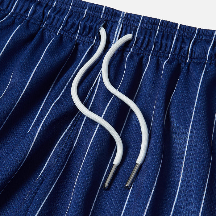 NAVY PINSTRIPE SHORTS