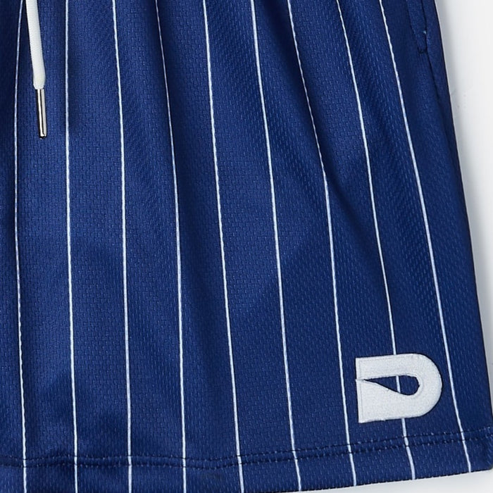 NAVY PINSTRIPE SHORTS