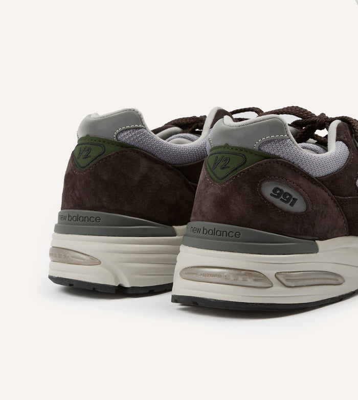 New Balance Brown 'Essentially Offbeat' Made in UK 991v2 Trainers