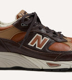 New Balance ‘Luxury Leather’ Chocolate Plum and Caramel Made in UK 991v1 Trainers
