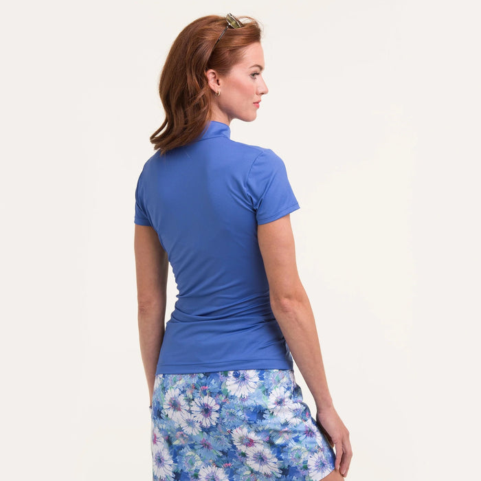 New EP NY WOmen's Y Neck Golf Polo w/ Daisies Print MSP$88