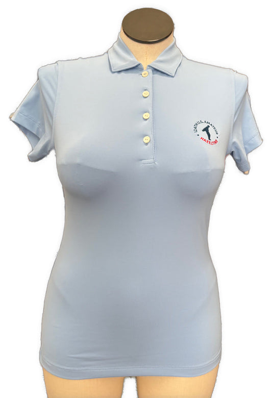 New Peter Millar Light Blue Polo w/Hazeltine Logo Size S MSP $95