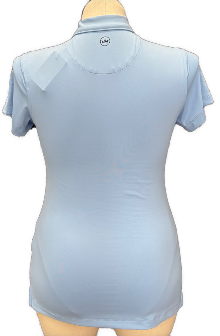 New Peter Millar Light Blue Polo w/Hazeltine Logo Size S MSP $95