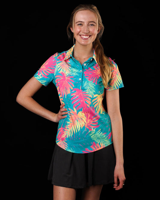 New Sunday Swagger Women's North Shore Short Sleeve Golf Polo