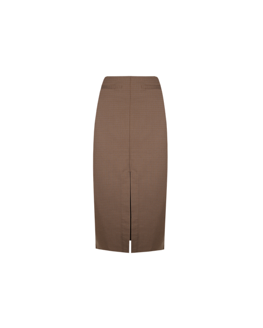 NORTH MIDI SKIRT BROWN CHECK