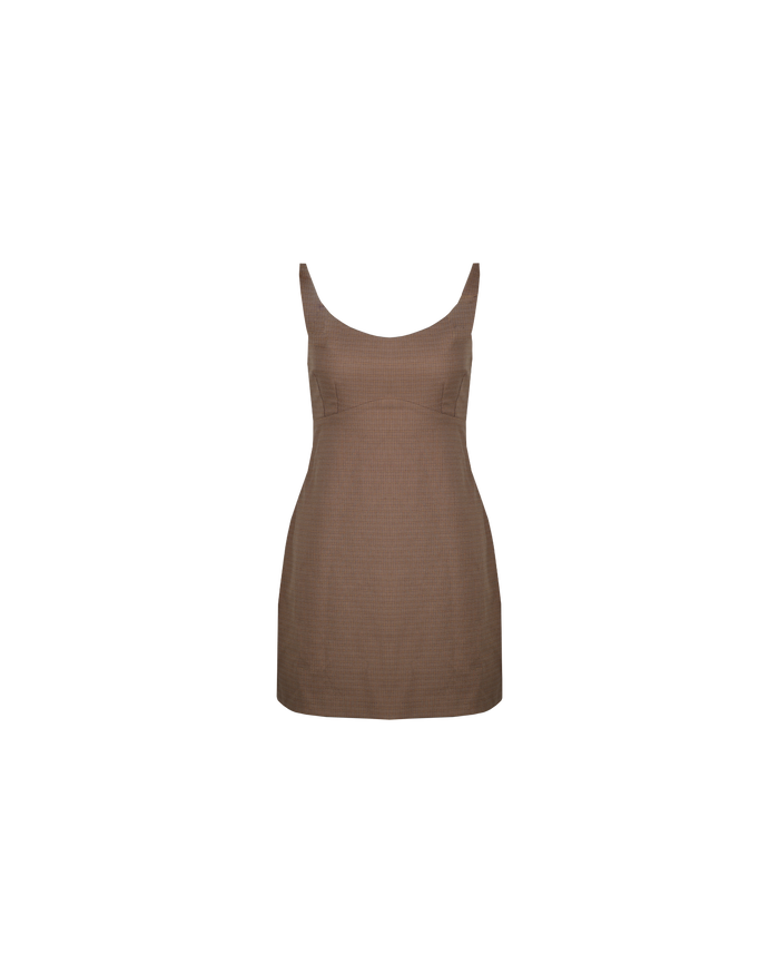 NORTH MINI DRESS BROWN CHECK