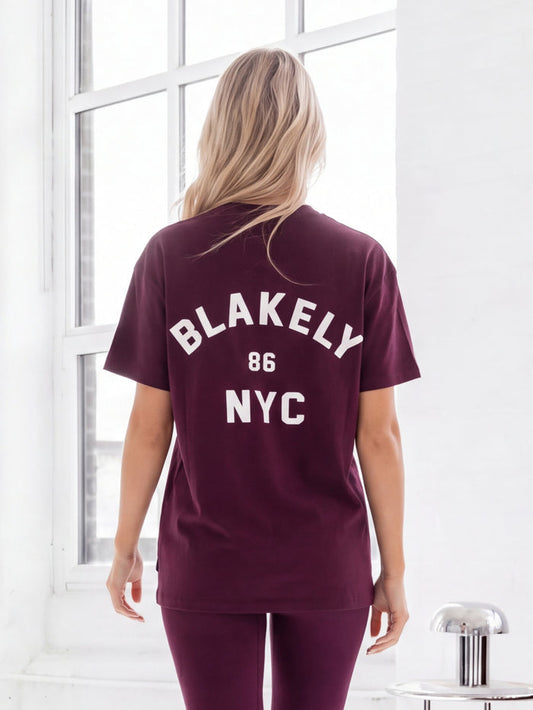 NYC Oversized T-Shirt - Dark Cherry