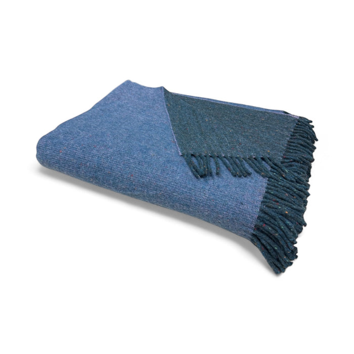 Ocean and Sea Green Reversible Lambswool Throw