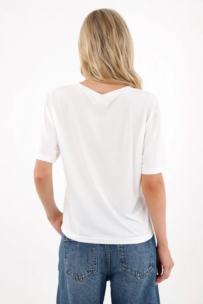 Off-White V-Neck T-Shirt for Women