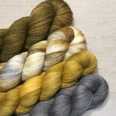 Olive Branch, Kestrel, Tobacco Road, Silver - Studio Fingering - 4-Color Kit