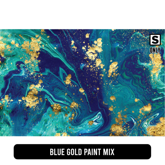 Blue Gold Paint Mix