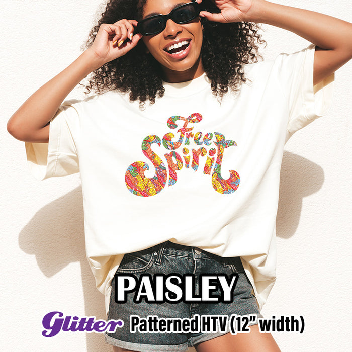 Paisley Glitter Patterned HTV