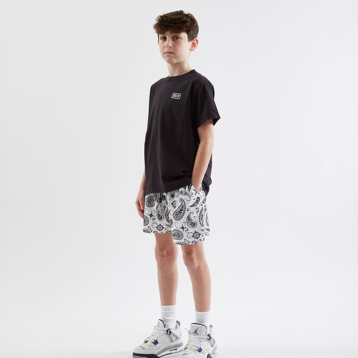 PAISLEY PARADISE- WHITE SHORTS