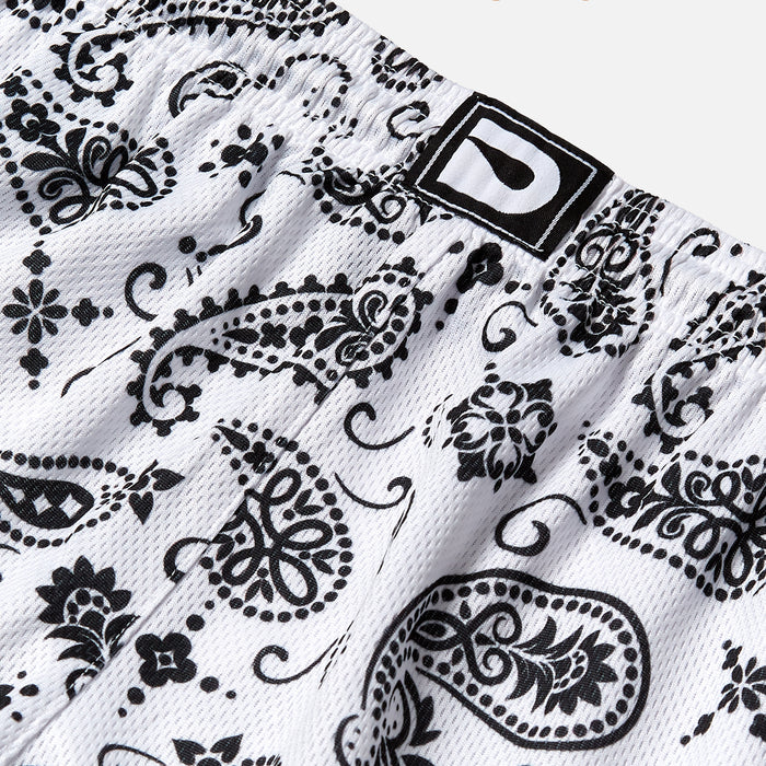 PAISLEY PARADISE- WHITE SHORTS