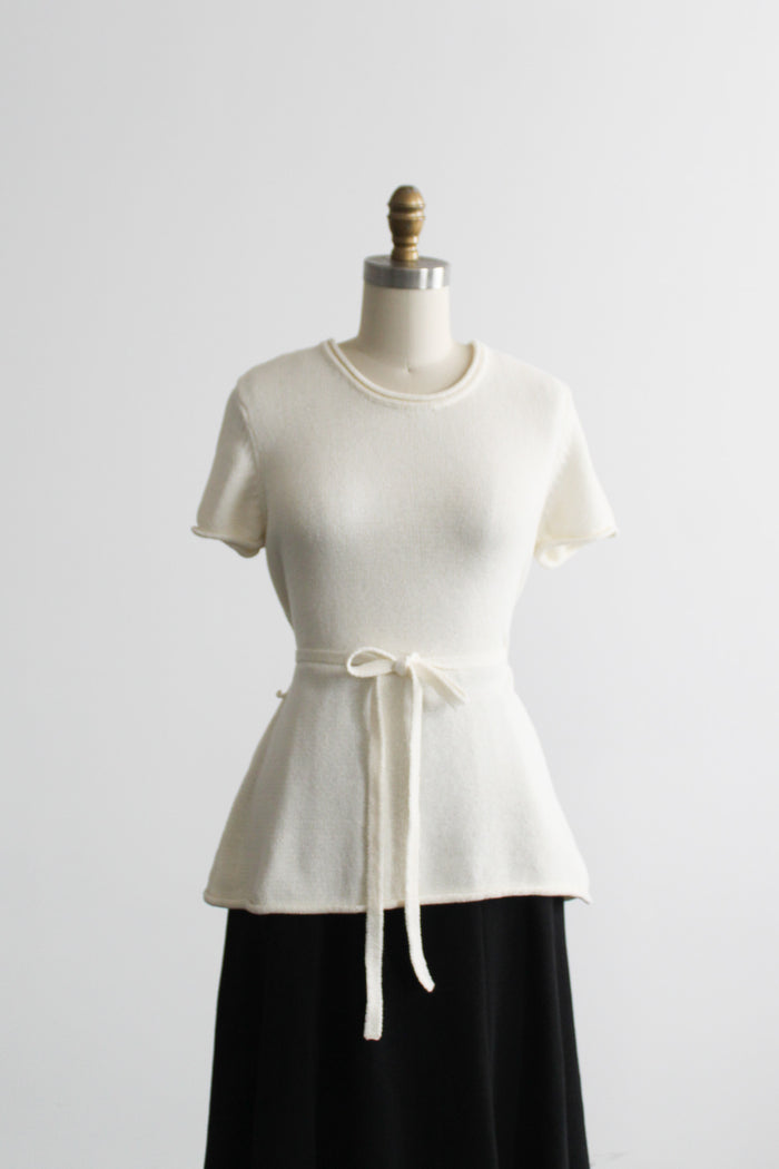 parchment belted tee