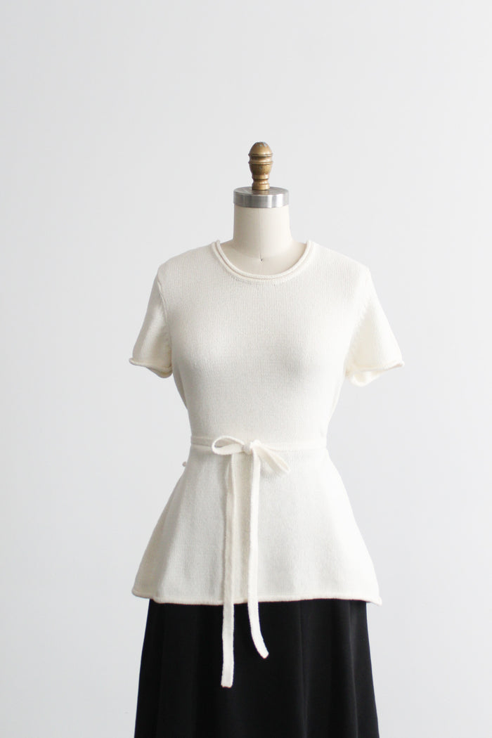 parchment belted tee