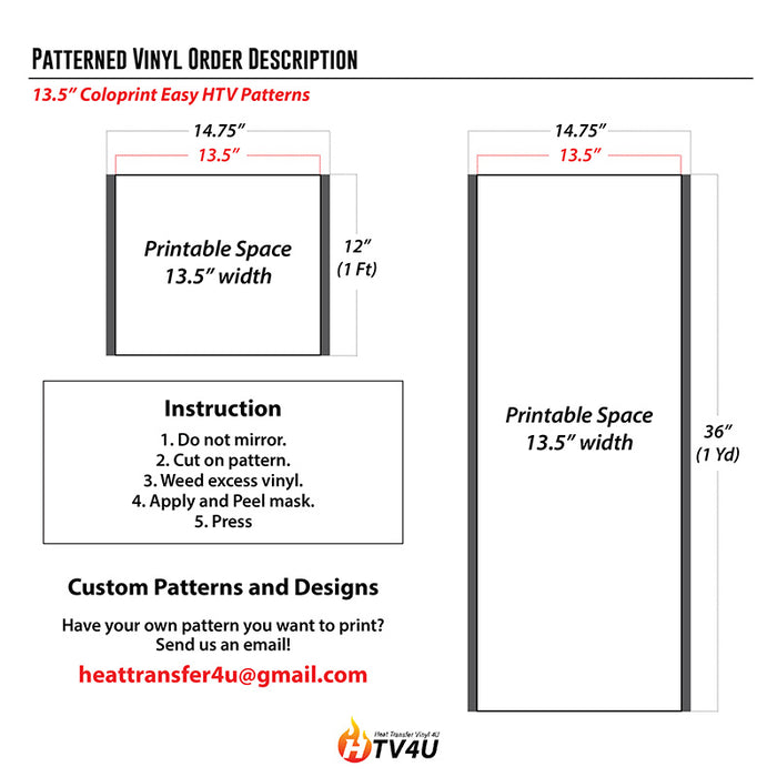 Patterned HTV (13.5" x 1 Yd) CLEARANCE *50% off*