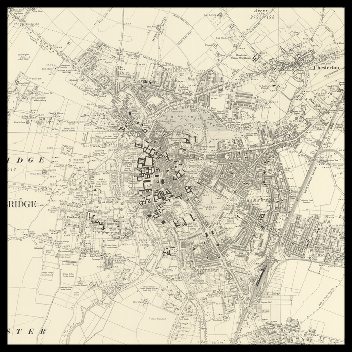 An old Ordnance Survey map of Cambridge