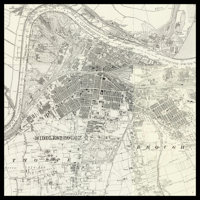 An old Ordnance Survey map of Middlesbrough