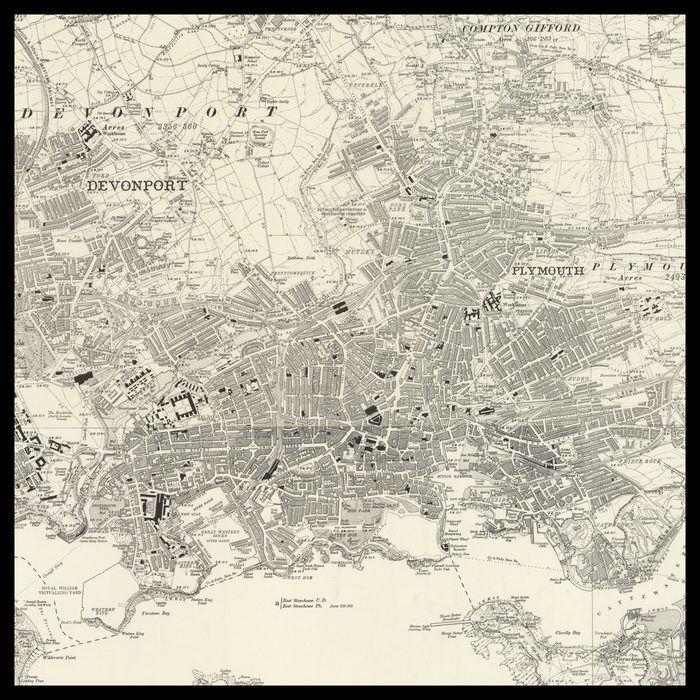 An old Ordnance Survey map of Plymouth