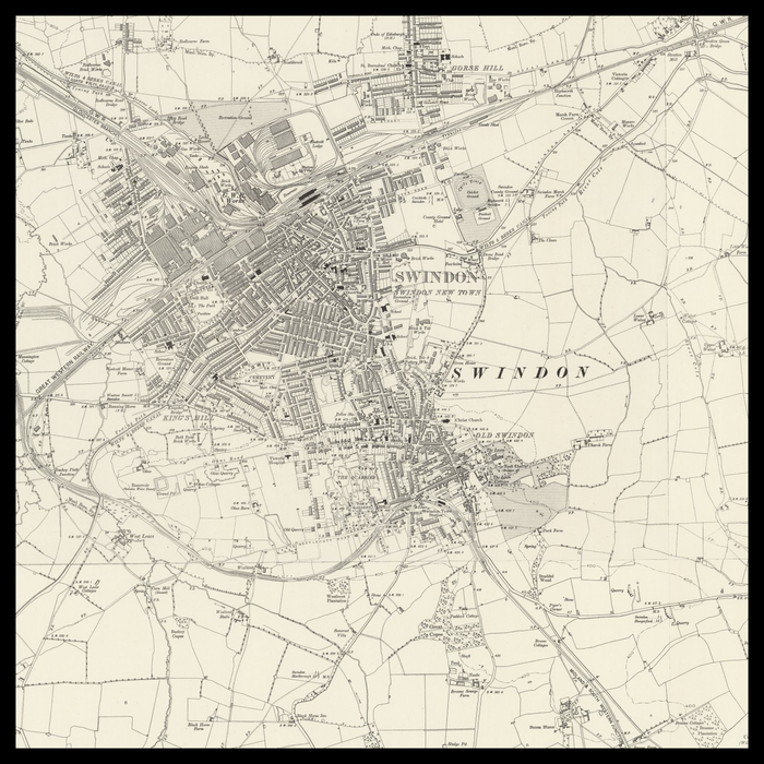 An old Ordnance Survey map of Swindon
