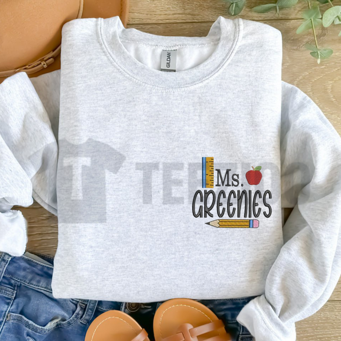 Personalized Teacher Sweatshirt - Custom Embroidered Name Educator Crewneck