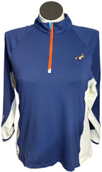 Peter Millar Navy & White Pullover w/ Orange Zipper Size XL