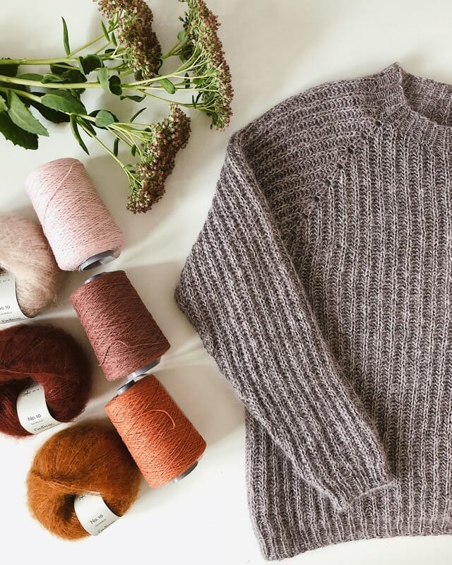 Petra Brioche Sweater, No 12 + silk mohair knitting kit