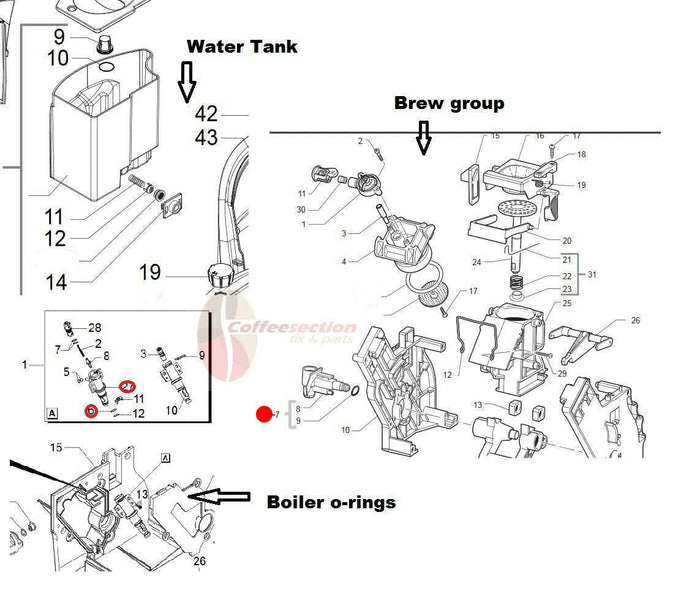 Philips EP Saeco Brew Group Inlet Sleeve Mod Kit for EP Series Models - Coffeesection