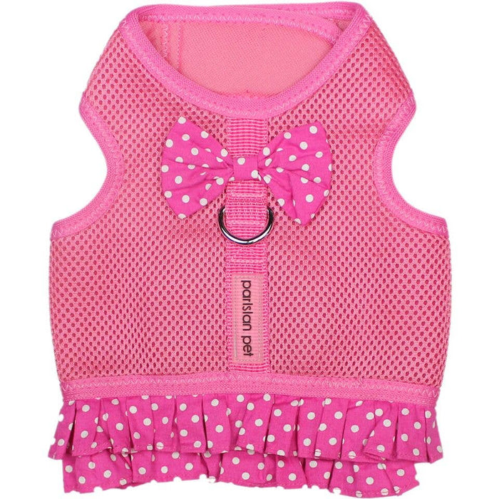 Pink Polka Dot Dog Harness Dress