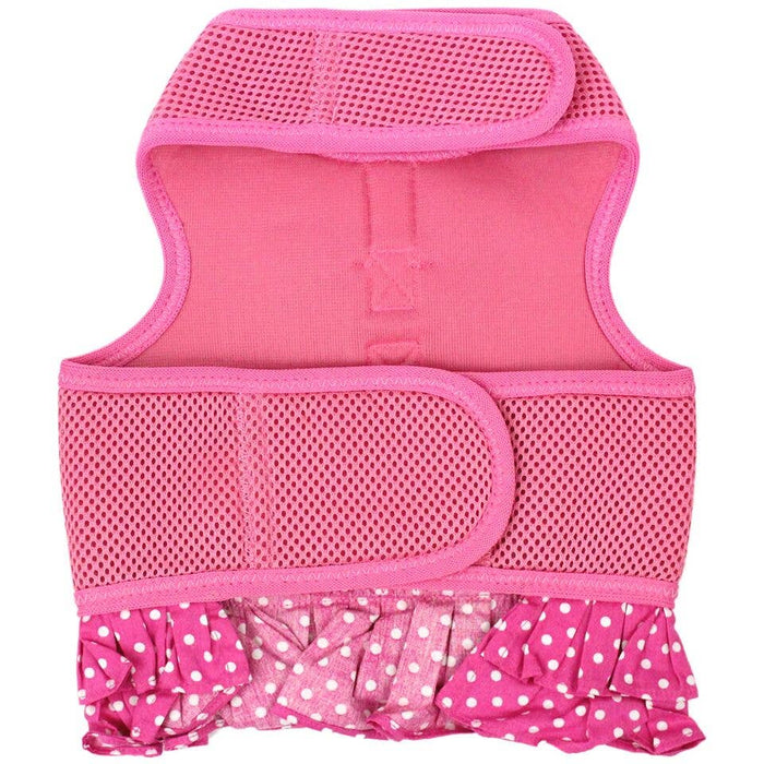 Pink Polka Dot Dog Harness Dress
